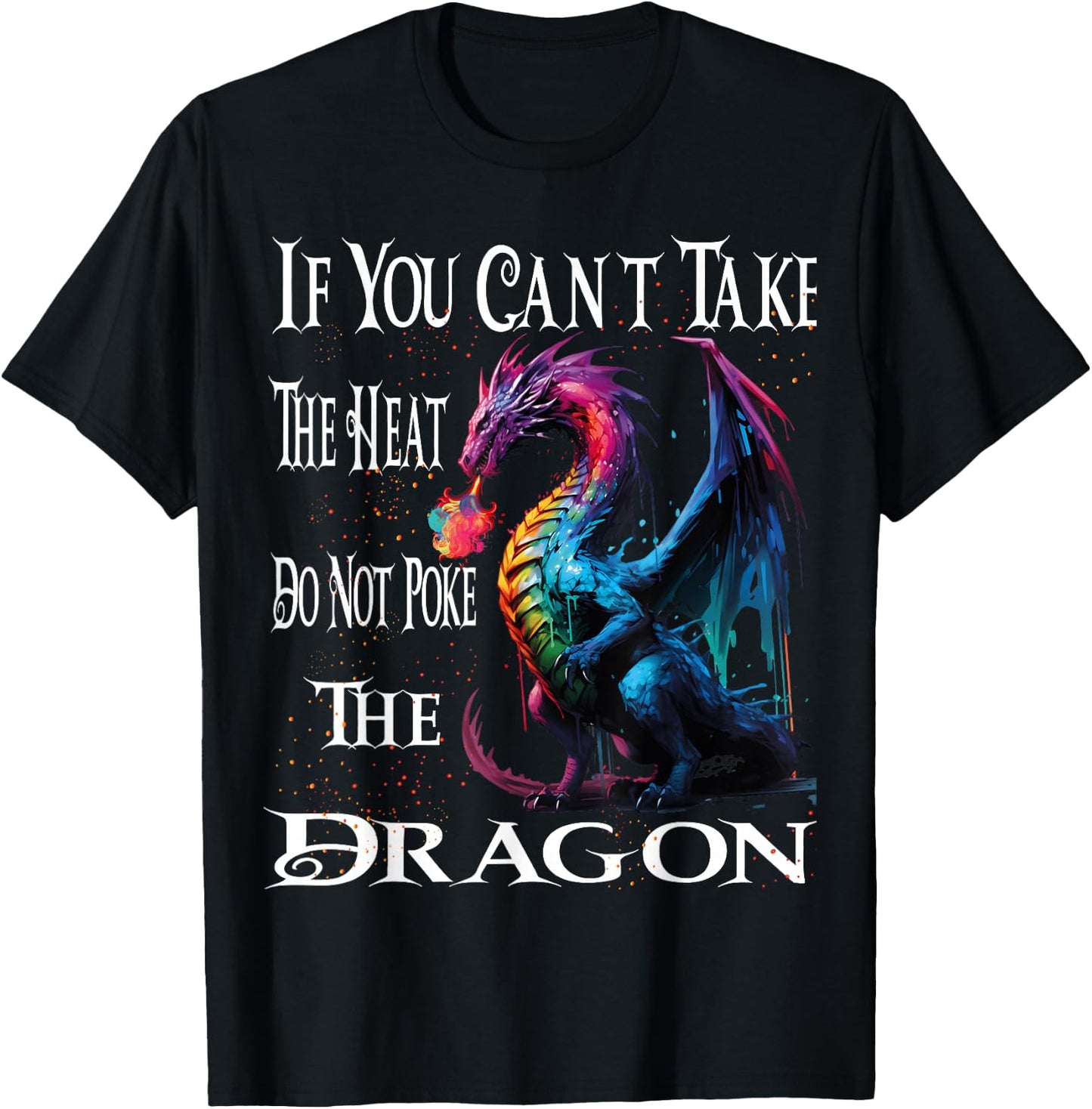 Flying Mythical Creature Cool Dragon Flame-Spewing Dragon T-Shirt - T-Shirt | Black