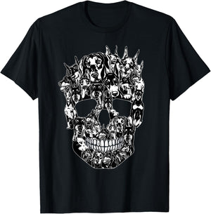 Funny Dog Lover Doberman Skull Halloween Costume T-Shirt - T-Shirt | Black