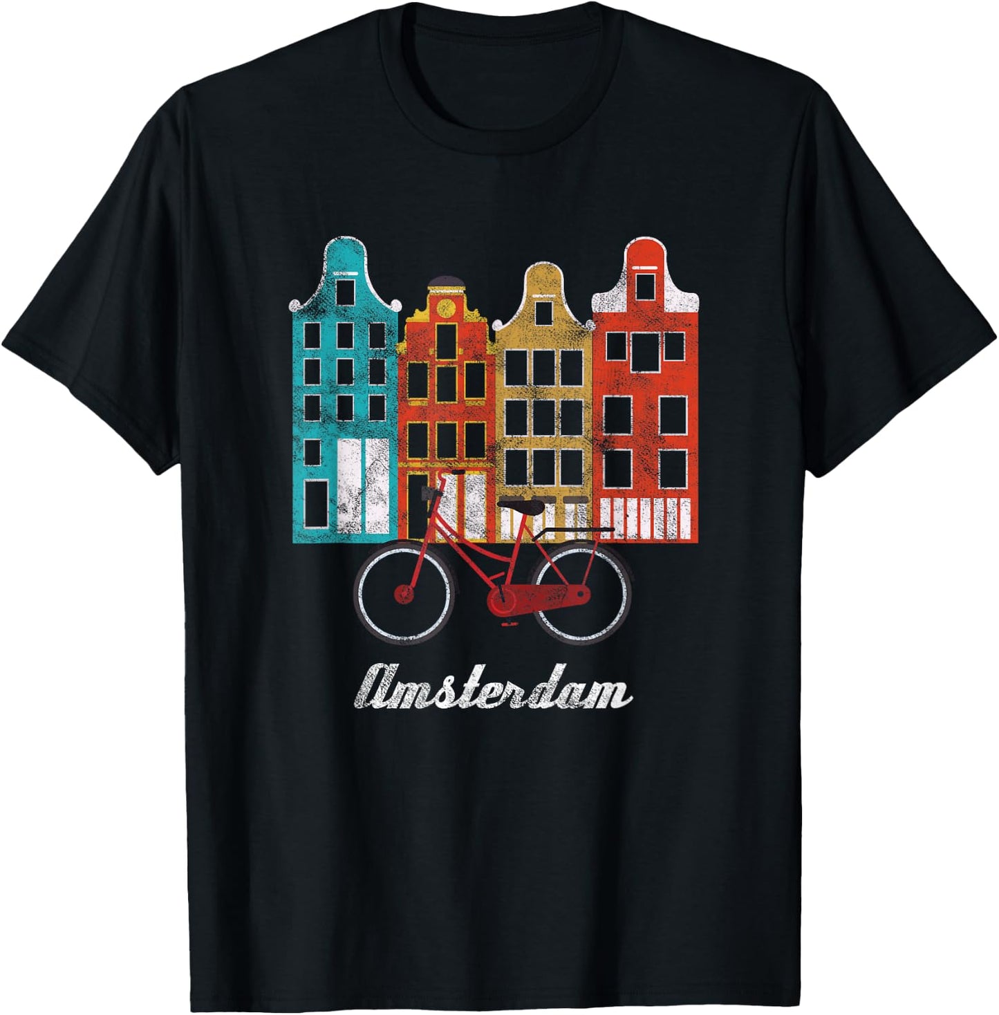 Europische Niederlndische Amsterdam Geschenke Amsterdam Netherlands Cultural Heritage Europe Travel Bicycle T-Shirt - T-Shirt | Black