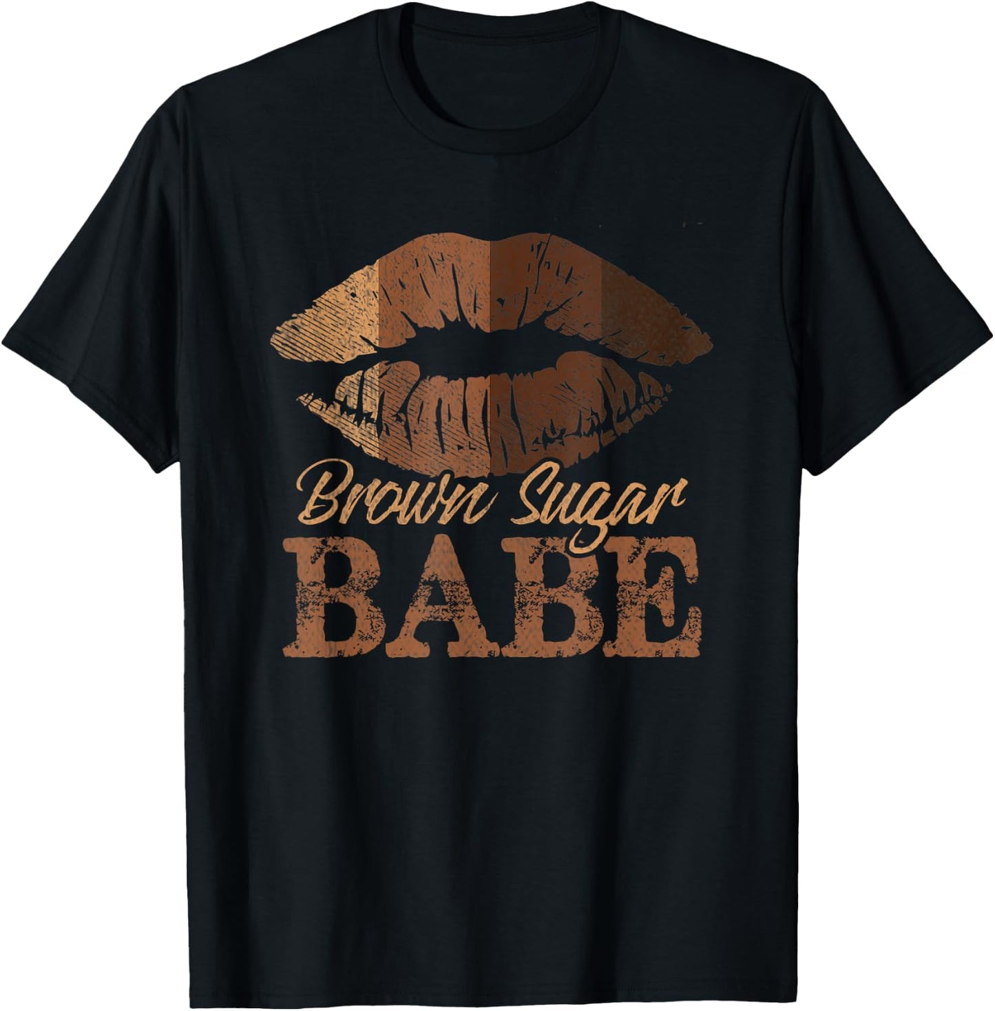 Sugar Babe Brown Proud Black Women Melanin Lips Girls T-Shirt - T-Shirt | Black