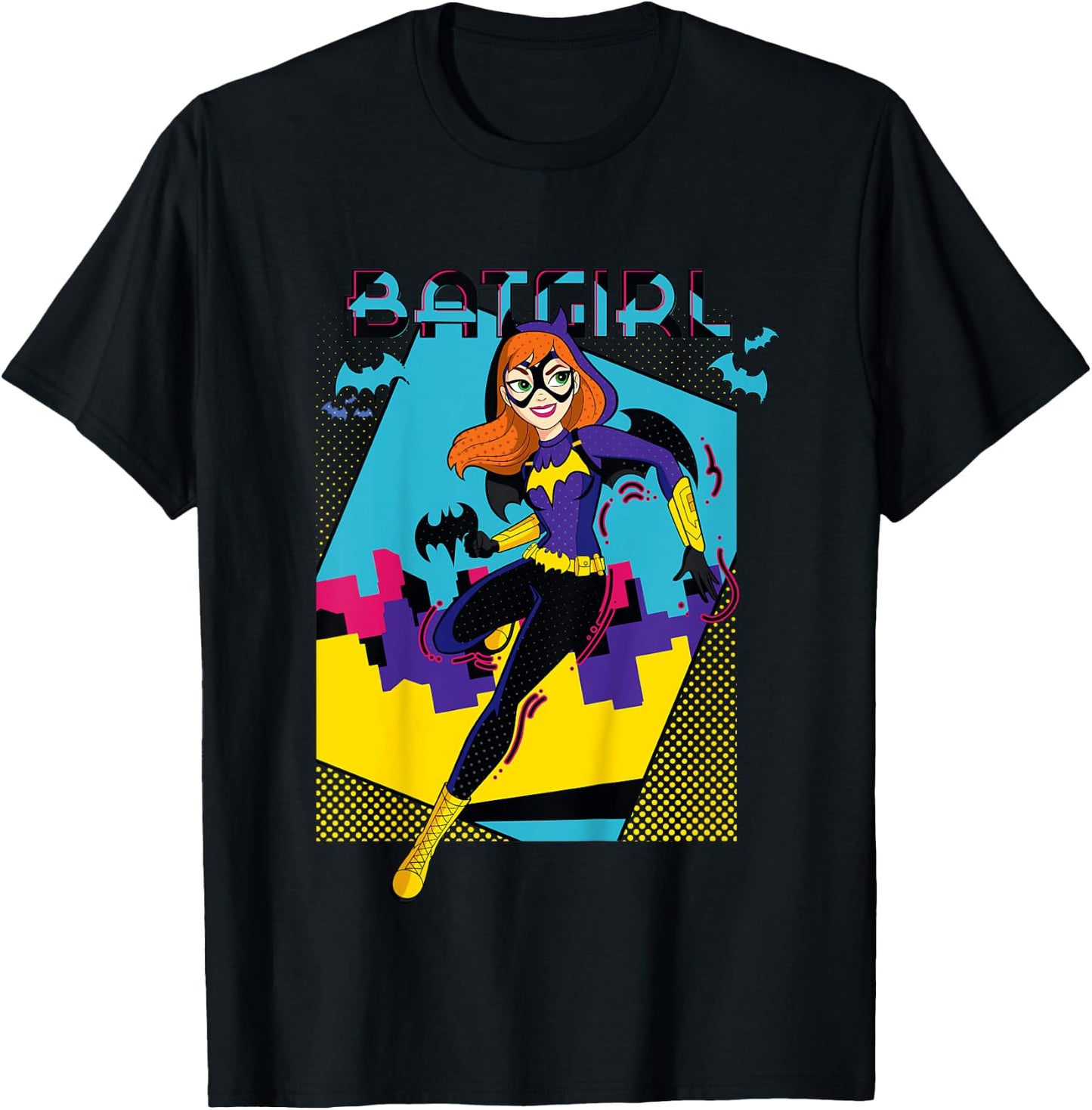 DC Kids Super Hero Girls Batgirl Pop Wow Framed T-Shirt - T-Shirt | Black