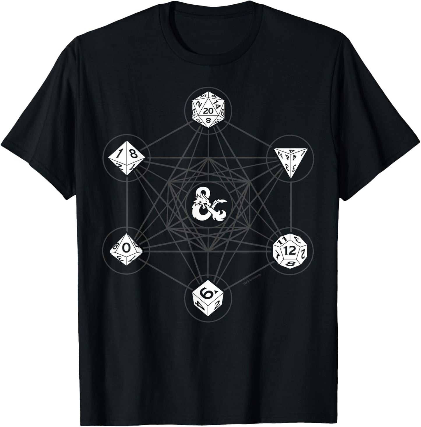 Dungeons & Dragons 6 Die Icons T-Shirt - T-Shirt | Black