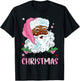 Merry Christmas Santa Claus Black Afro African American Xmas T-Shirt - T-Shirt | Black