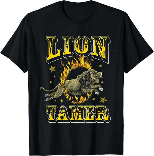 Circus Staff Lion Tamer Vintage Carnival Costume Theme Party T-Shirt - T-Shirt | Black
