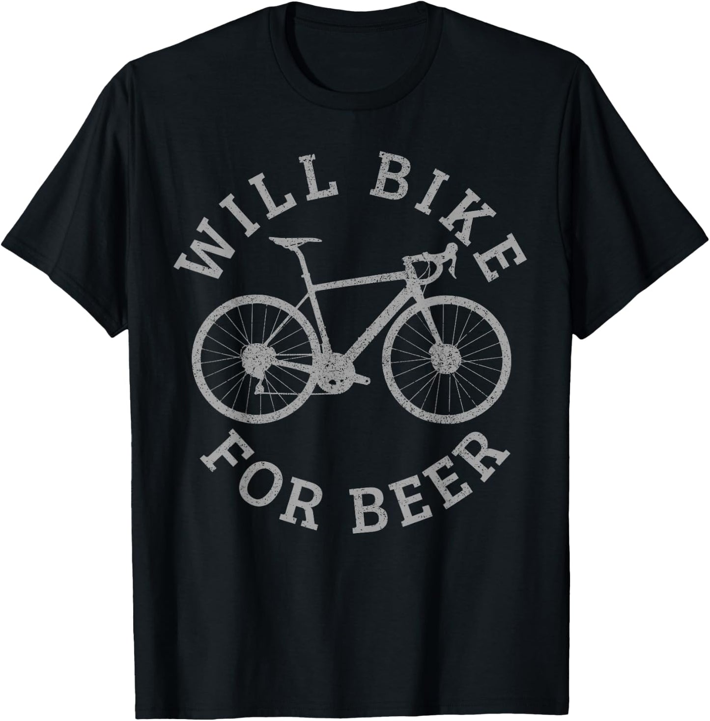 Funny Will Bike for Beer T-Shirt - T-Shirt | Black