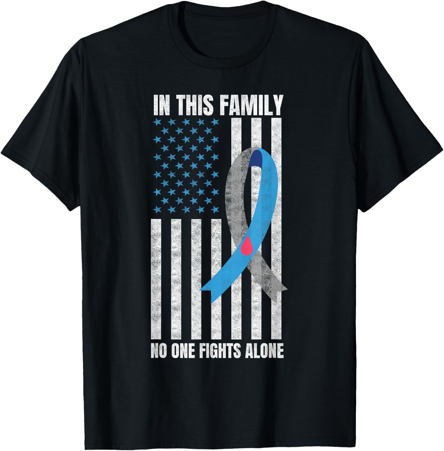 USA Flag Diabetes Type 1 Awareness T-Shirt - T-Shirt | Black