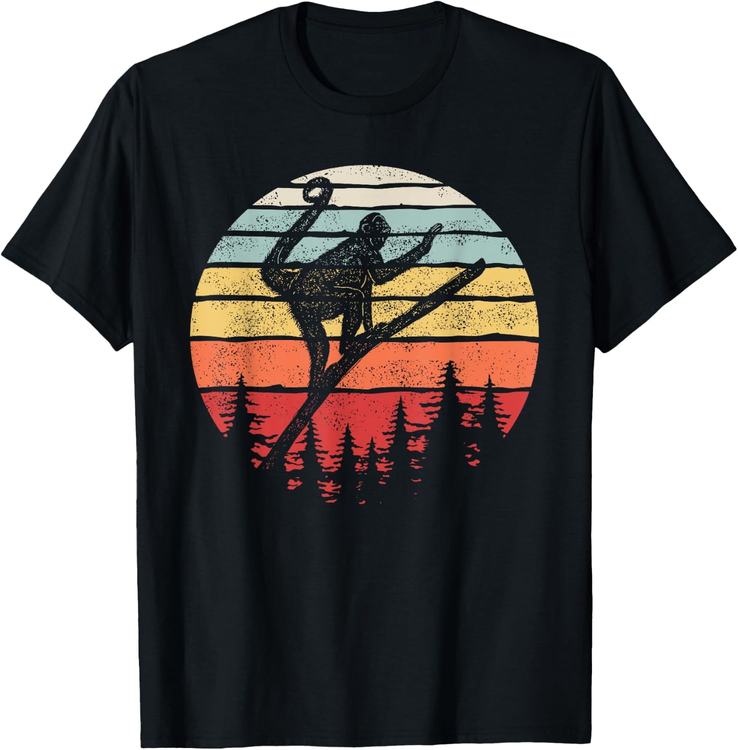 Vintage Retro Spider Monkey T-Shirt - T-Shirt | Black