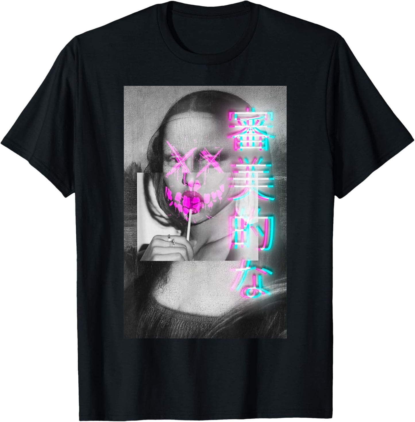 Aesthetic Vaporwave Japanese Futurism Anime Retro Hentai T-Shirt - T-Shirt | Black