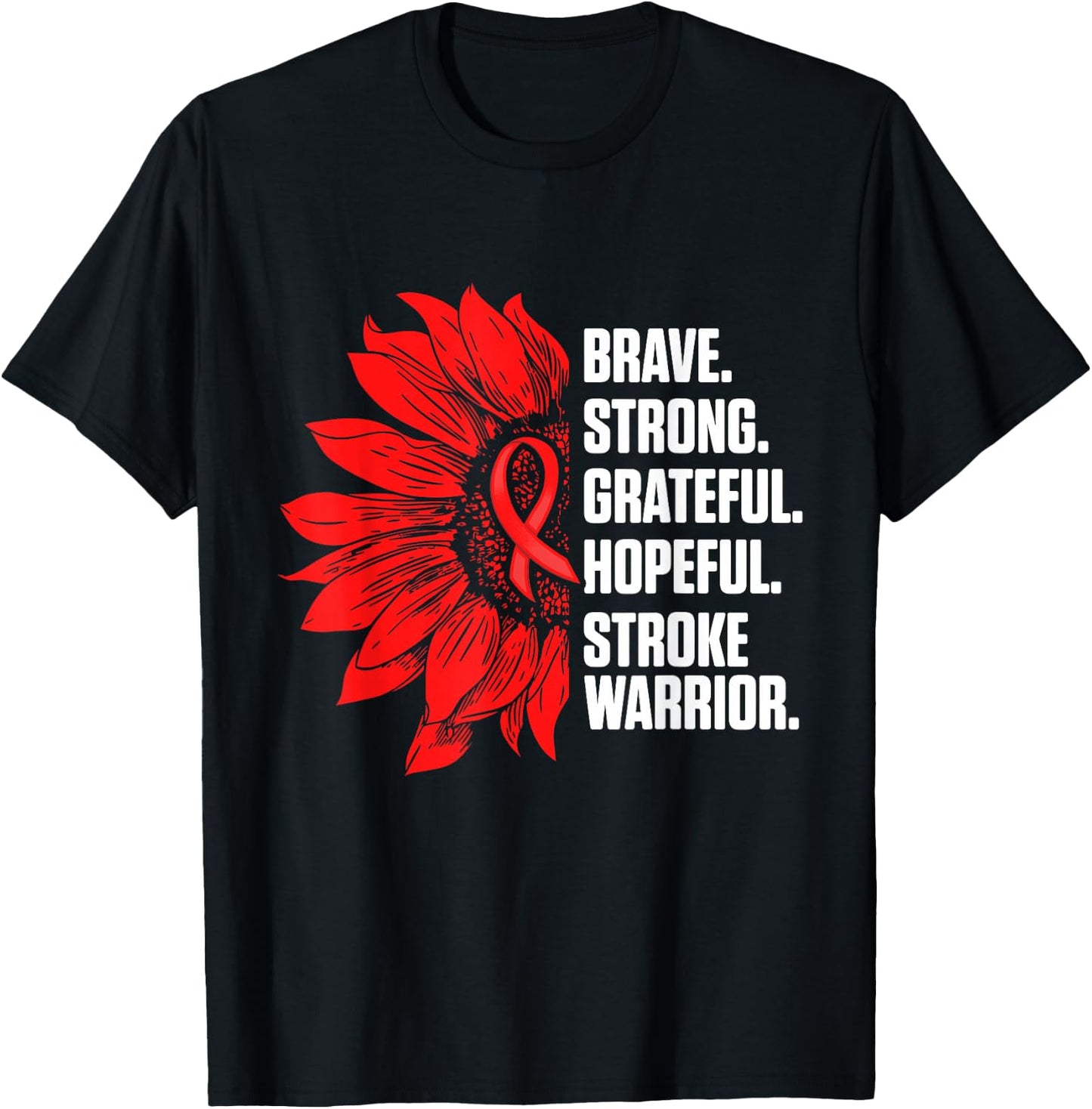 Stroke Awareness Survivor Pride Strong Warrior T-Shirt - T-Shirt | Black