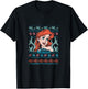 Disney Christmas The Little Mermaid Ariel Ugly Sweater T-Shirt - T-Shirt | Black