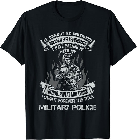 Own Forever The Title Military Police US Army Veteran MP T-Shirt - T-Shirt | Black