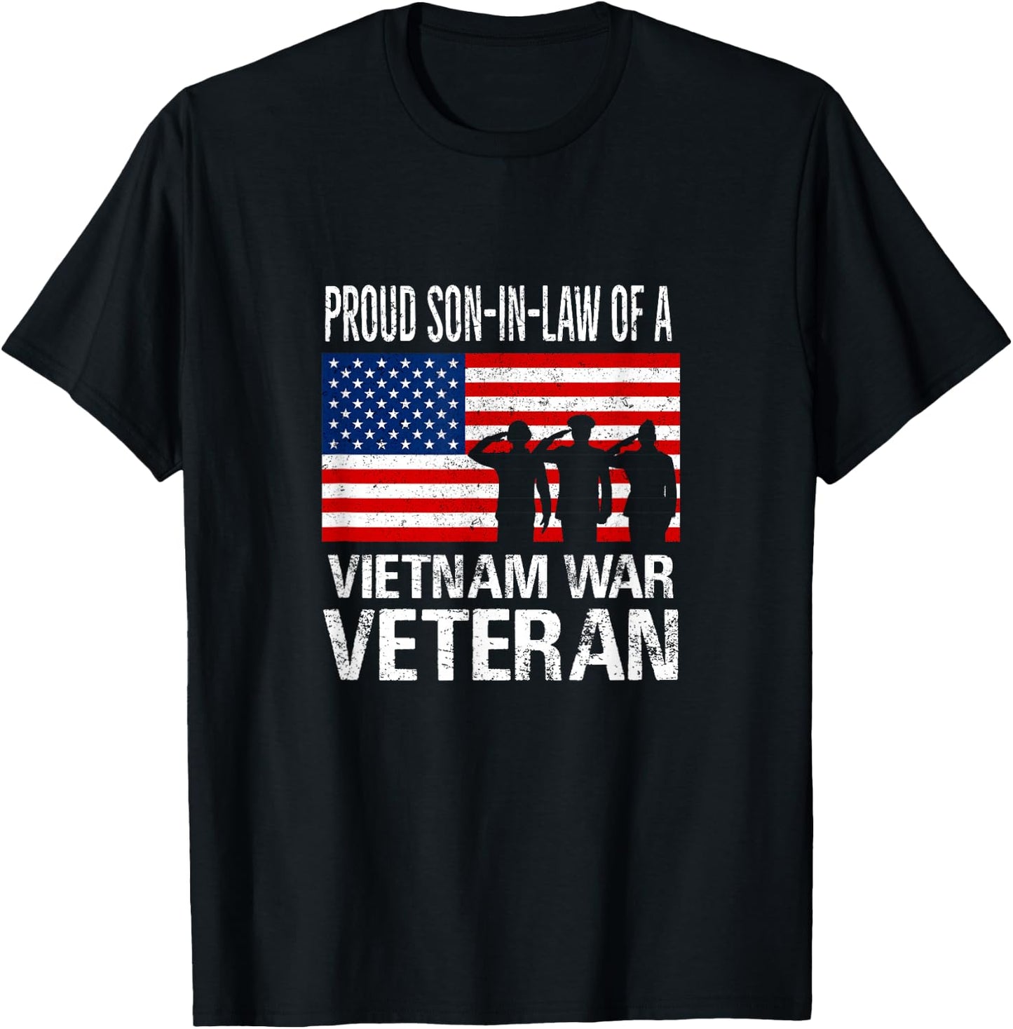 Proud Son-In-Law Vietnam War Veteran Matching Father-in-Law T-Shirt - T-Shirt | Black