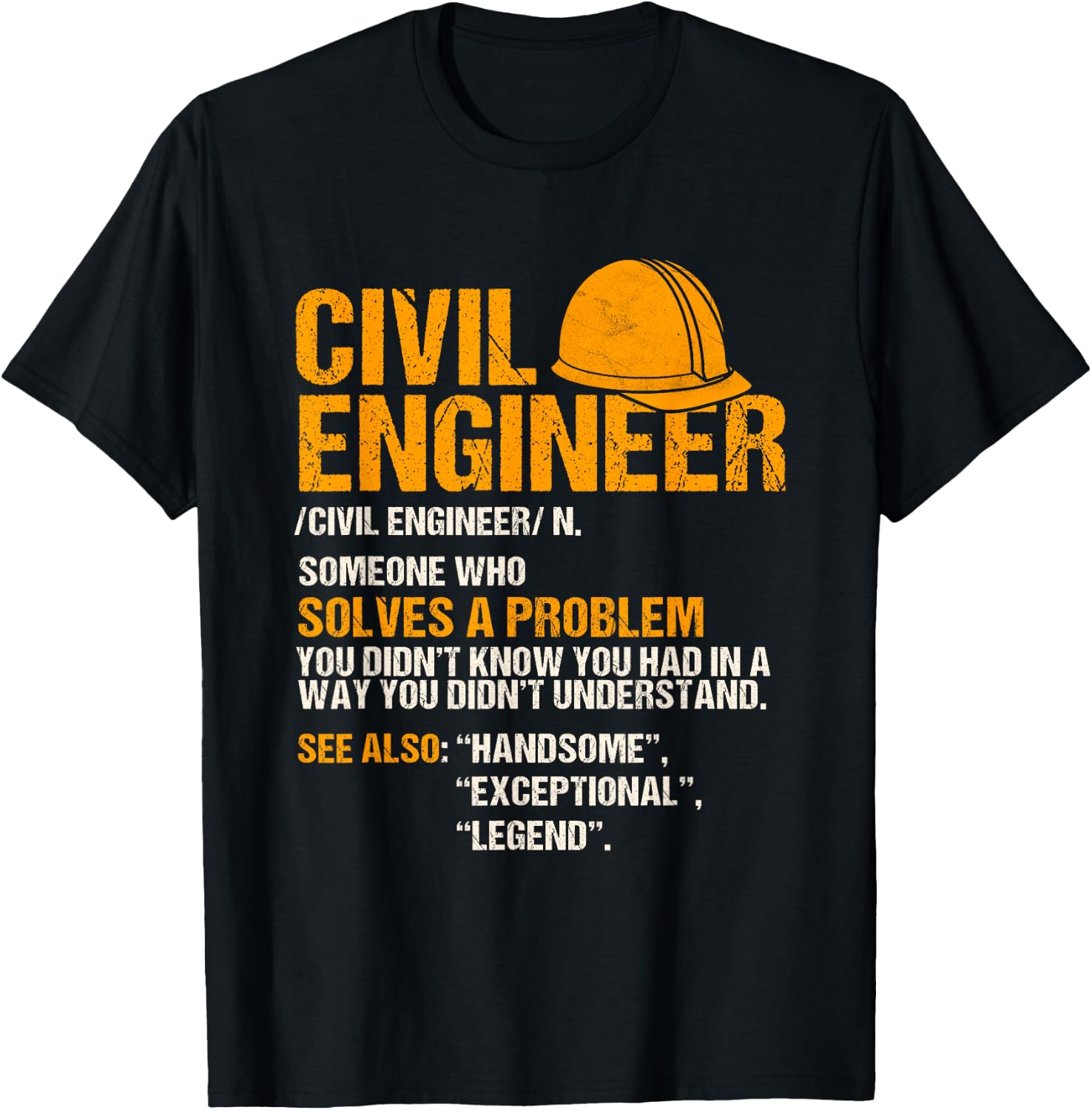 Civil Engineer Funny Definition Engineering T-Shirt - T-Shirt | Black