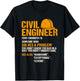Civil Engineer Funny Definition Engineering T-Shirt - T-Shirt | Black