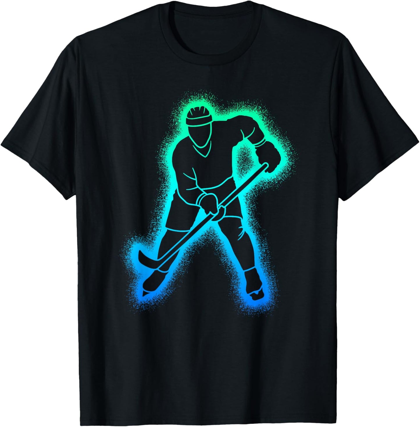 Hockey Player Kids Men Boys Ice Hockey T-Shirt - T-Shirt | Black