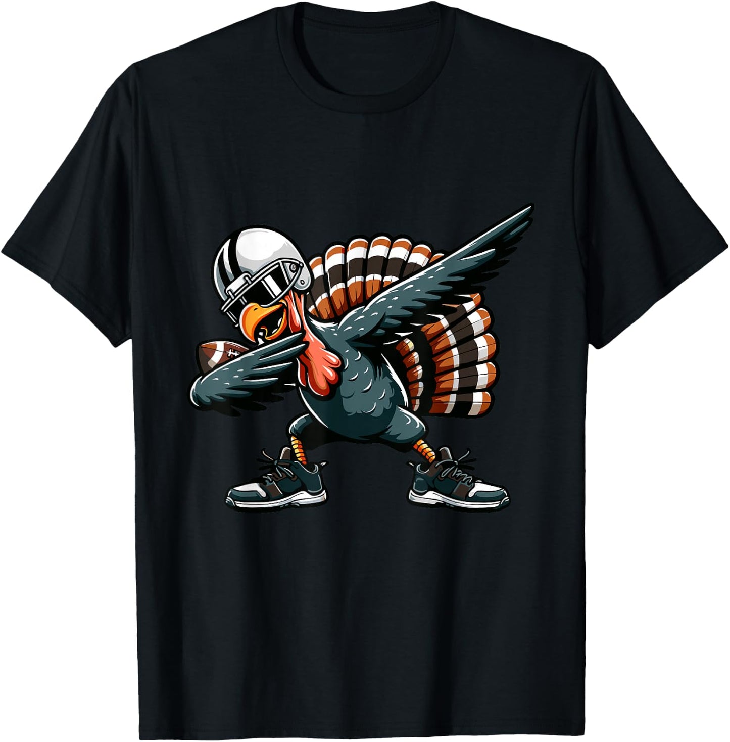 Dabbing Turkey Bowl Football Kids Men Boys Thanksgiving T-Shirt - T-Shirt | Black