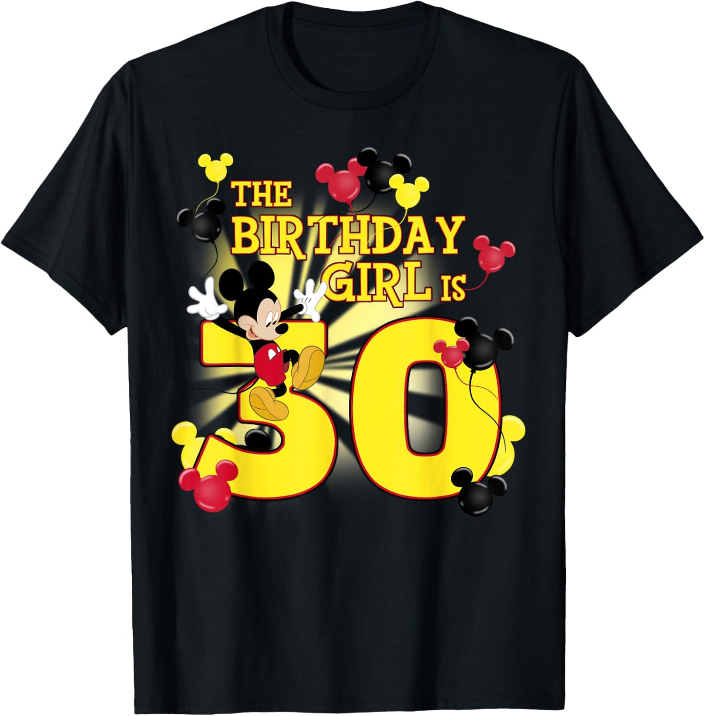 Disney Mickey and Friends Mickey 30th Birthday Girl T-Shirt - T-Shirt | Black
