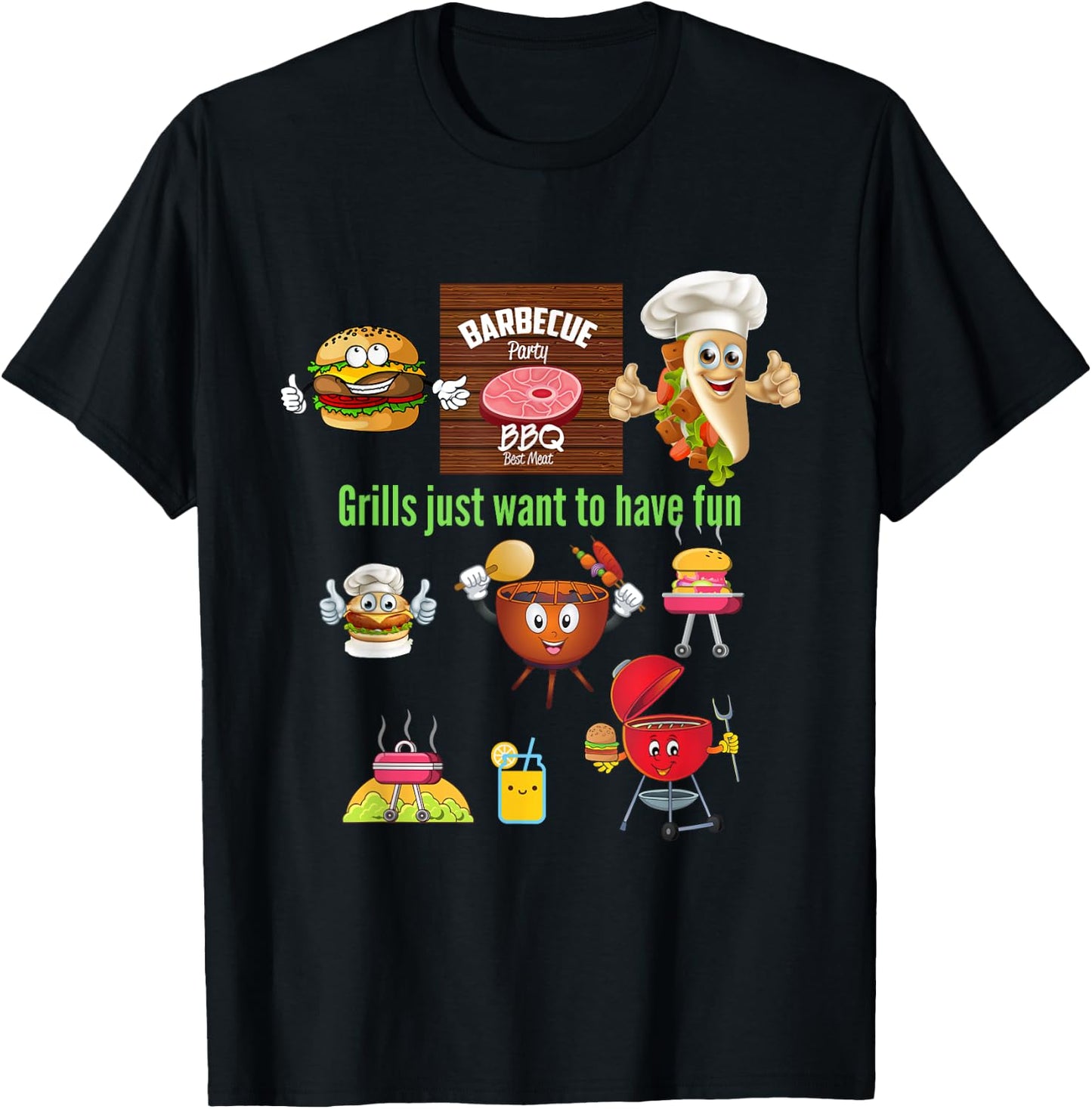 Grills Just Want To Have Fun BBQ Grill Master Grilling Dad T-Shirt - T-Shirt | Black