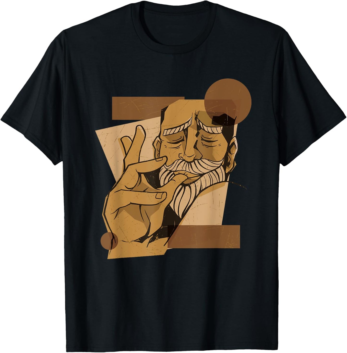 Man Licking Fingers Lick Food Delicious Cartoon T-Shirt - T-Shirt | Black