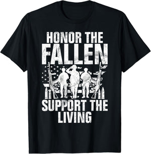 Honor the Fallen Support the Living Veteran T-Shirt - T-Shirt | Black