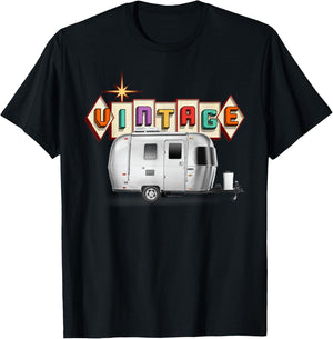 The perfect retro Airstream camping trailer . T-Shirt - T-Shirt | Black