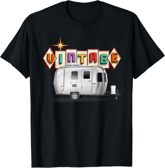 The perfect retro Airstream camping trailer . T-Shirt - T-Shirt | Black