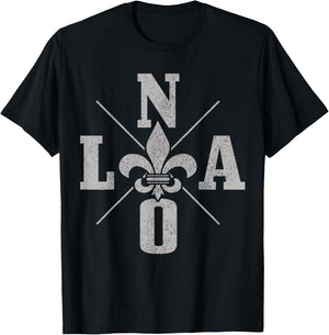 NOLA New Orleands Vintage Pride T-Shirt - T-Shirt | Black