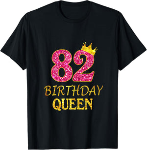 82nd Birthday Queen Girl For 82 Years Old T-Shirt - T-Shirt | Black