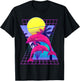Vaporwave Dolphins Retro 80s Aesthetic T-Shirt - T-Shirt | Black