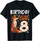 Kids Fox Animal Lovers 8th Birthday Girl Fox B-Day 8 Year Old T-Shirt - T-Shirt | Black
