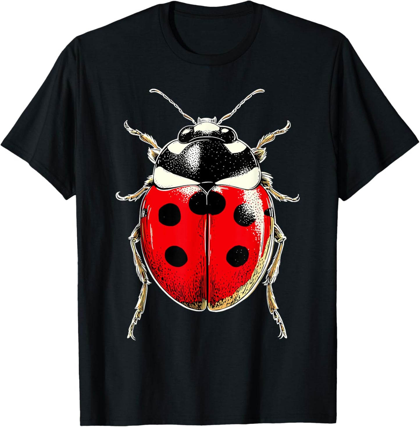 Ladybug Design Ladybird Lover Insects Cute Beetle Ladybugs T-Shirt - T-Shirt | Black