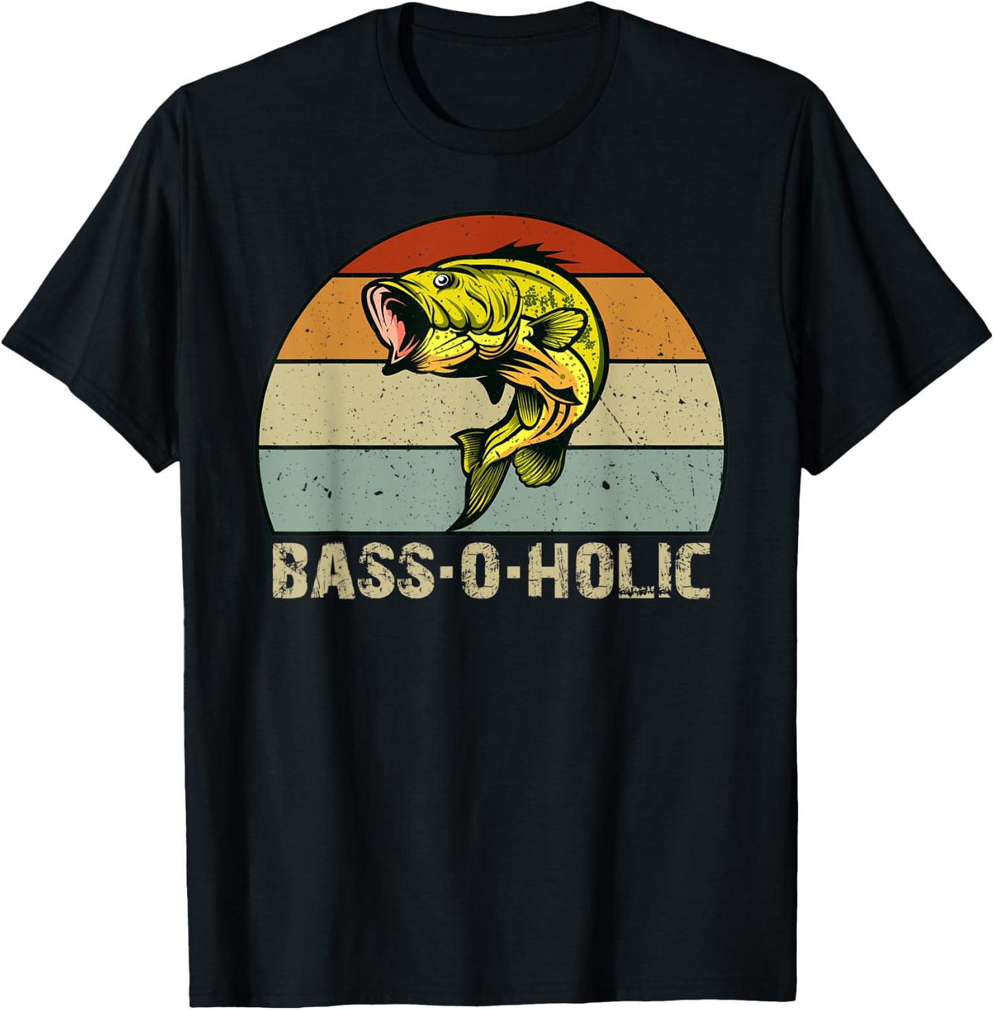Bass-o-holic Addicted to Bass Fishing Gifts T-Shirt - T-Shirt | Black