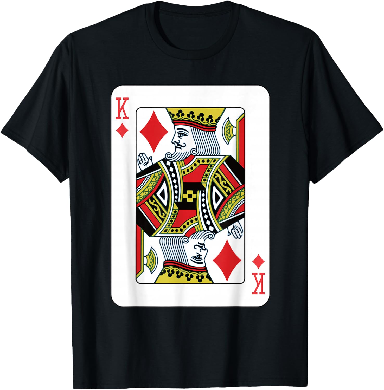 King of Diamonds Playing Card Poker T-Shirt - T-Shirt | Black