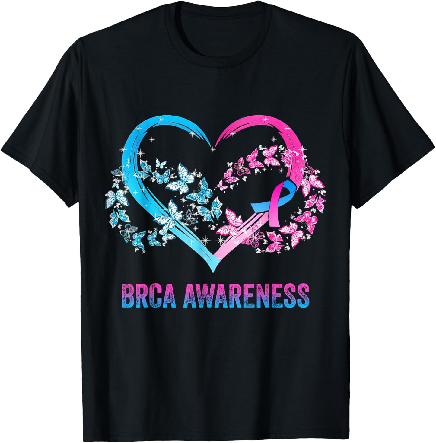 BRCA Awareness heart Gifts T-Shirt - T-Shirt | Black
