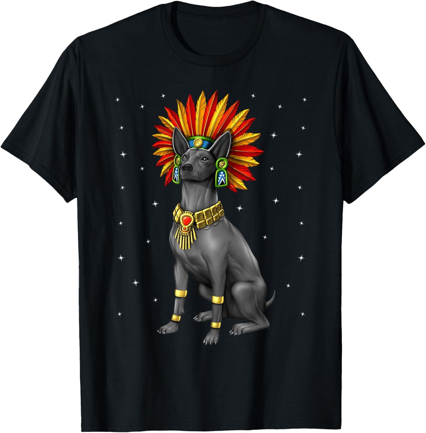 Aztec Xolo Dog Xoloitzcuintle T-Shirt - T-Shirt | Black
