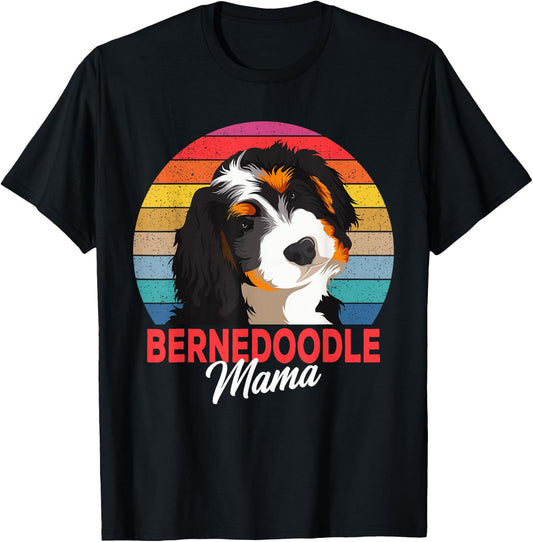 Bernedoodle Mama Dog Mom Owner Funny Gift T-Shirt - T-Shirt | Black