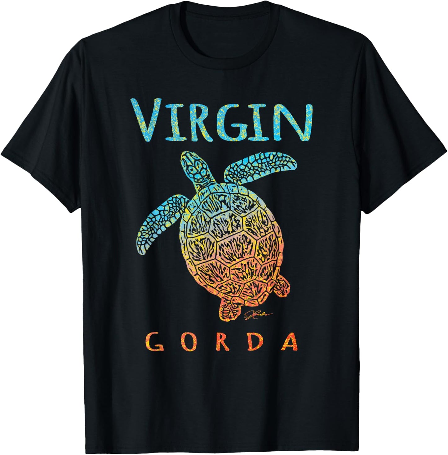 JCombs: Virgin Gorda, BVI, Sea Turtle, Beach T-Shirt - T-Shirt | Black