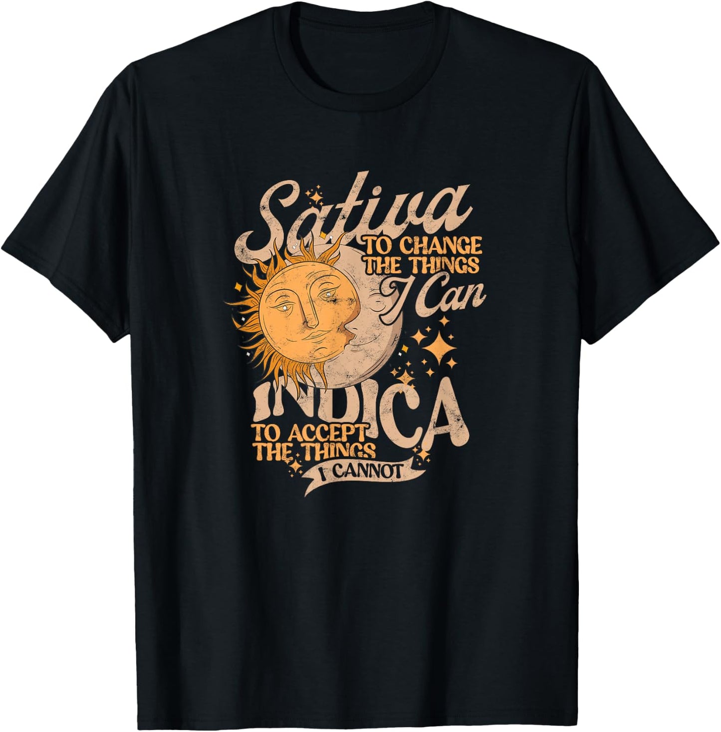 Sativa to Change The Things I Can Indica Positivity T-Shirt - T-Shirt | Black