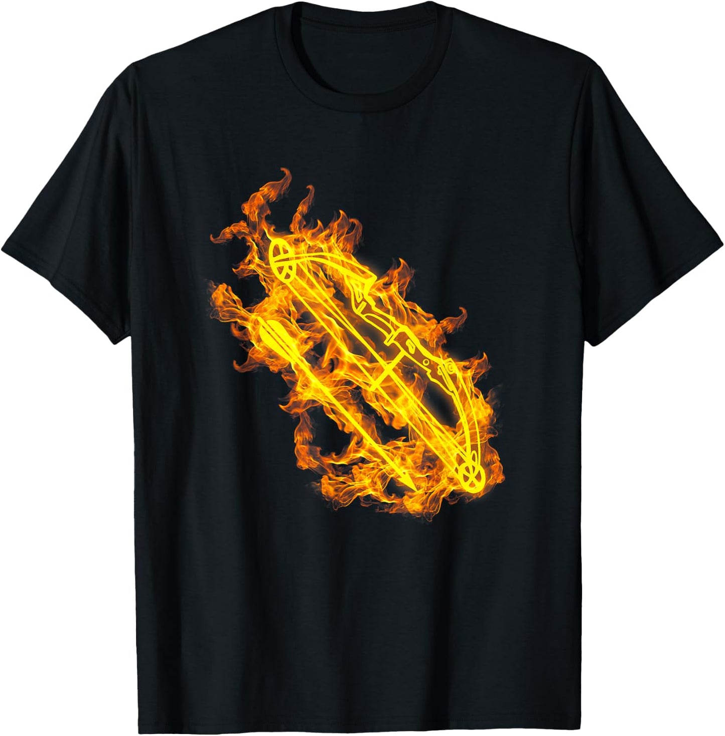 Fire Archery Bow And Arrow Flaming Archer T-Shirt - T-Shirt | Black