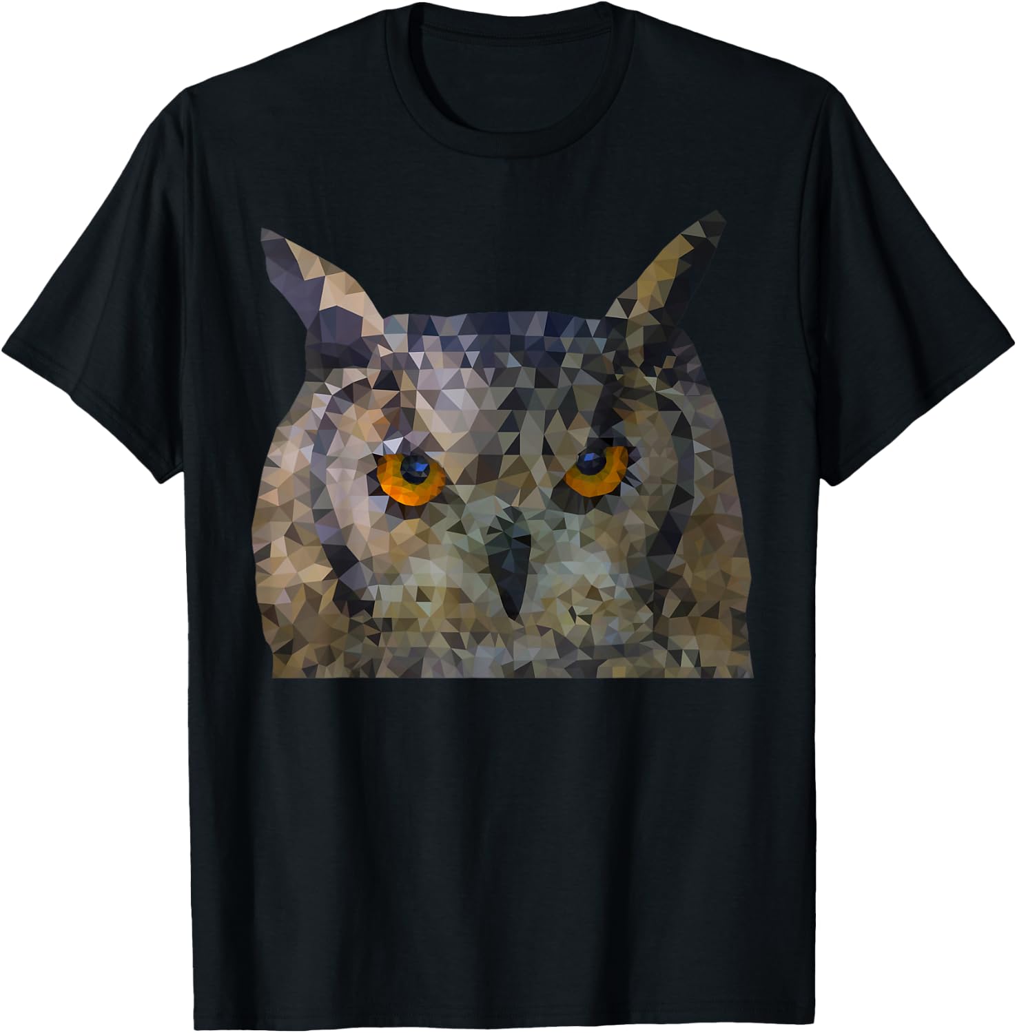 Owl polygon style T-Shirt - T-Shirt | Black