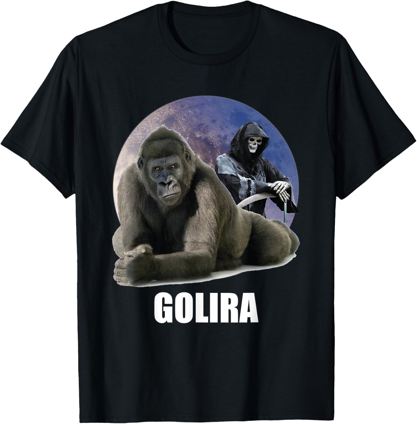 Ironic Gorilla Cringe Weird Silly Odd Sarcastic Dumb Meme T-Shirt - T-Shirt | Black