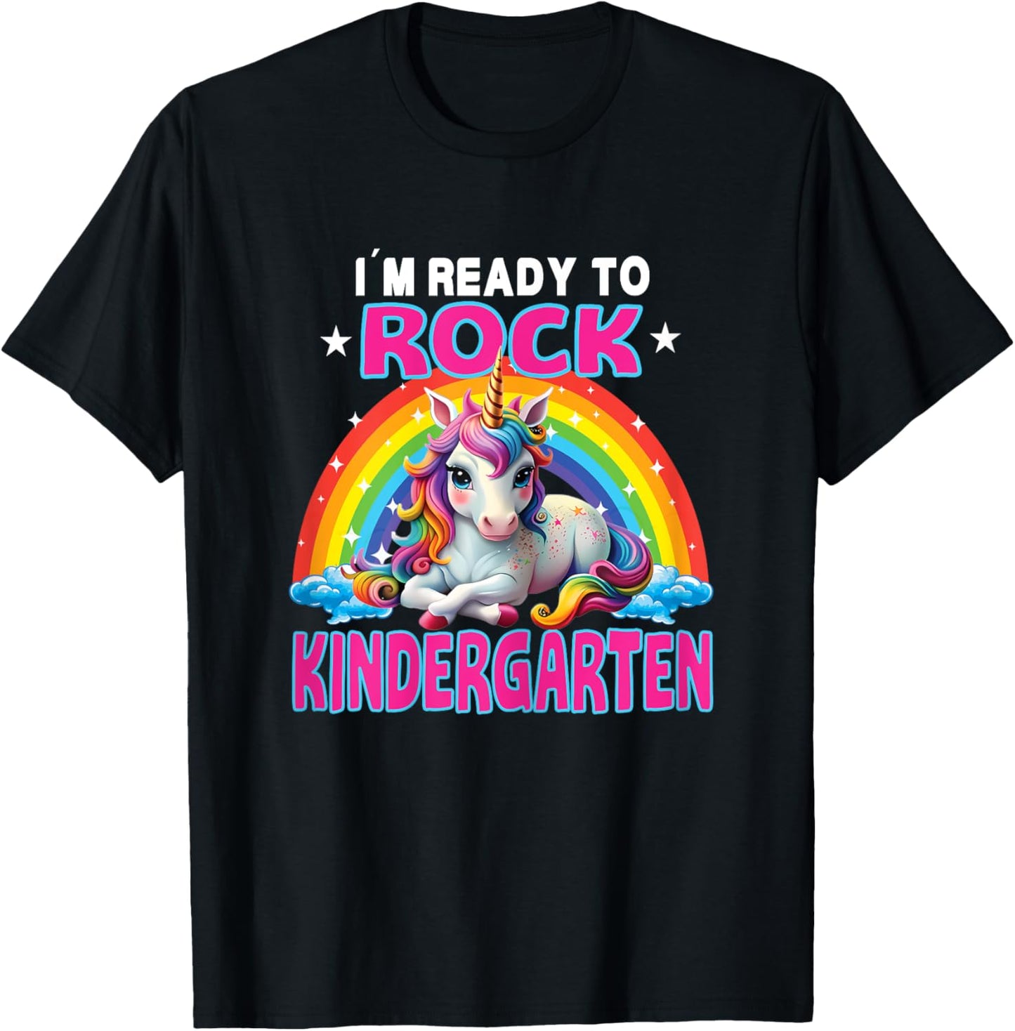 Rock Kindergarten Back To School gift girls Dabbing Unicorn T-Shirt - T-Shirt | Black