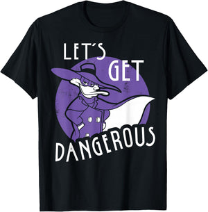 Disney Darkwing Duck Let's Get Dangerous Retro Circle Pose T-Shirt - T-Shirt | Black