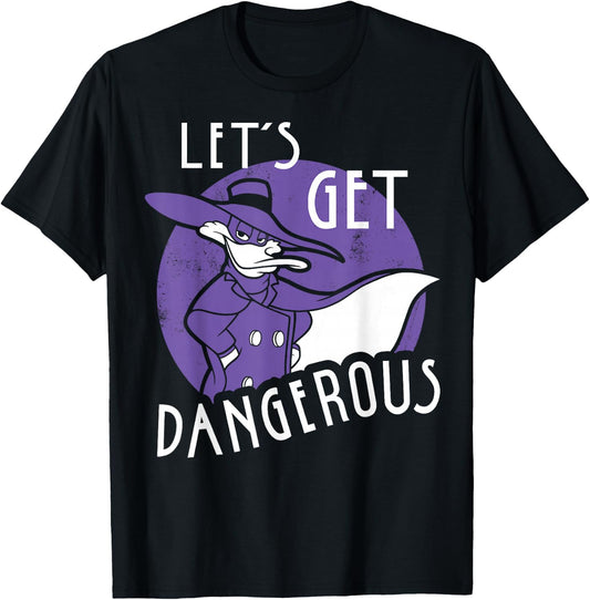Disney Darkwing Duck Let's Get Dangerous Retro Circle Pose T-Shirt - T-Shirt | Black