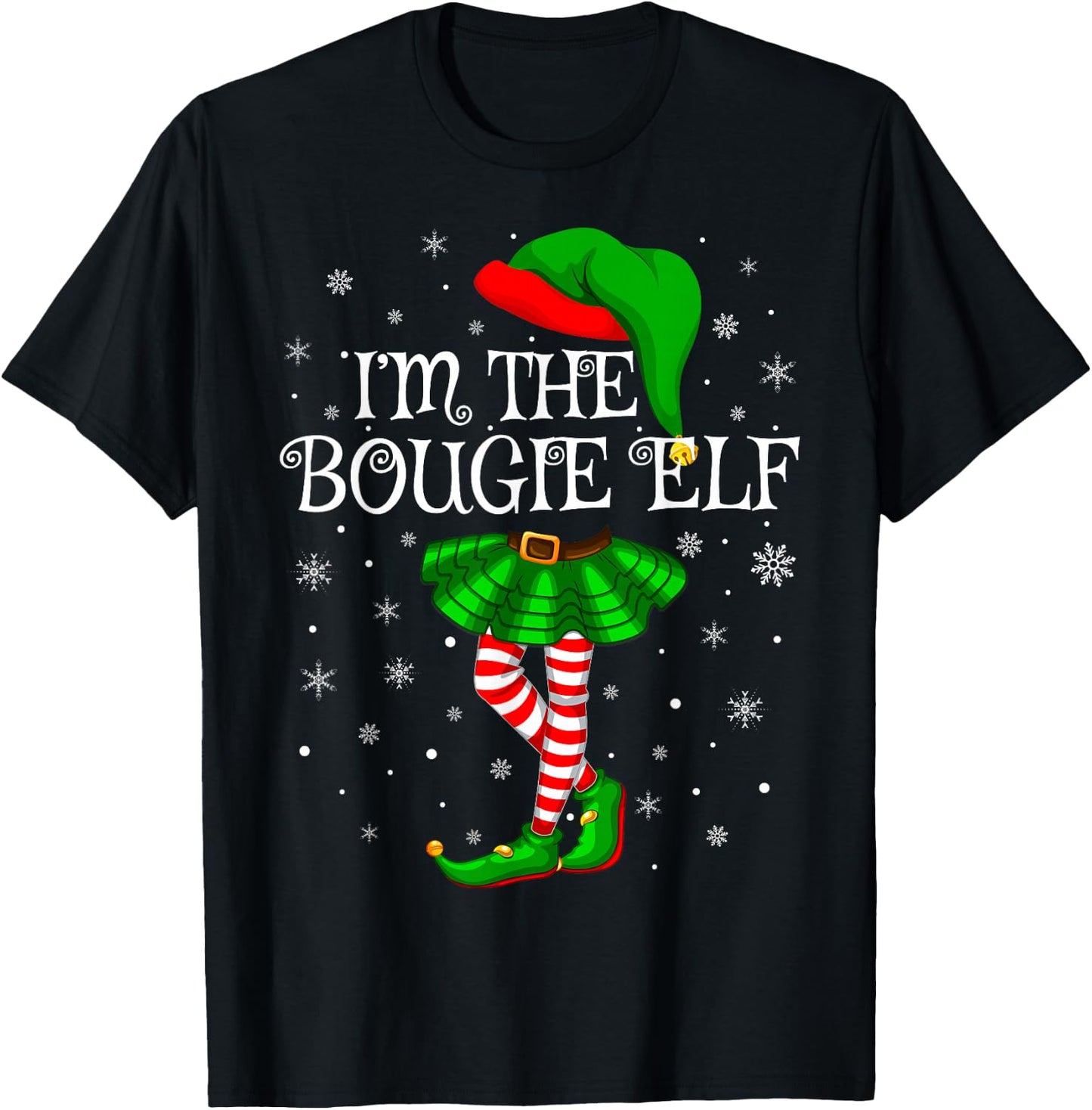 Bougie Elf Christmas Matching Family Women Girls Elf T-Shirt - T-Shirt | Black