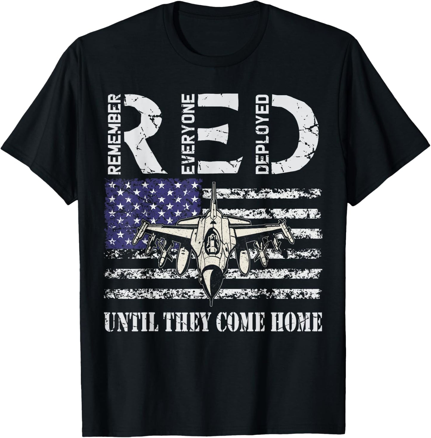 RED Friday Military Shirts Air Force USAF US Flag Veteran T-Shirt - T-Shirt | Black