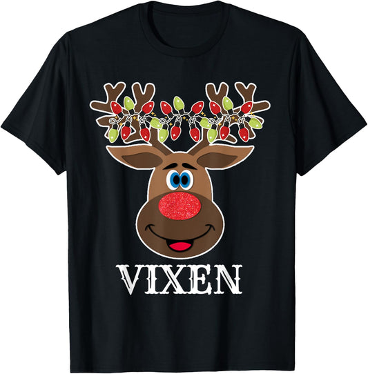 Santa Reindeer Vixen Xmas Group Costume T-Shirt - T-Shirt | Black