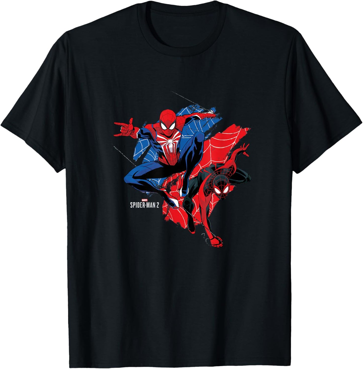 Marvel Spider-Man 2 Peter & Miles Epic Swing T-Shirt - T-Shirt | Black