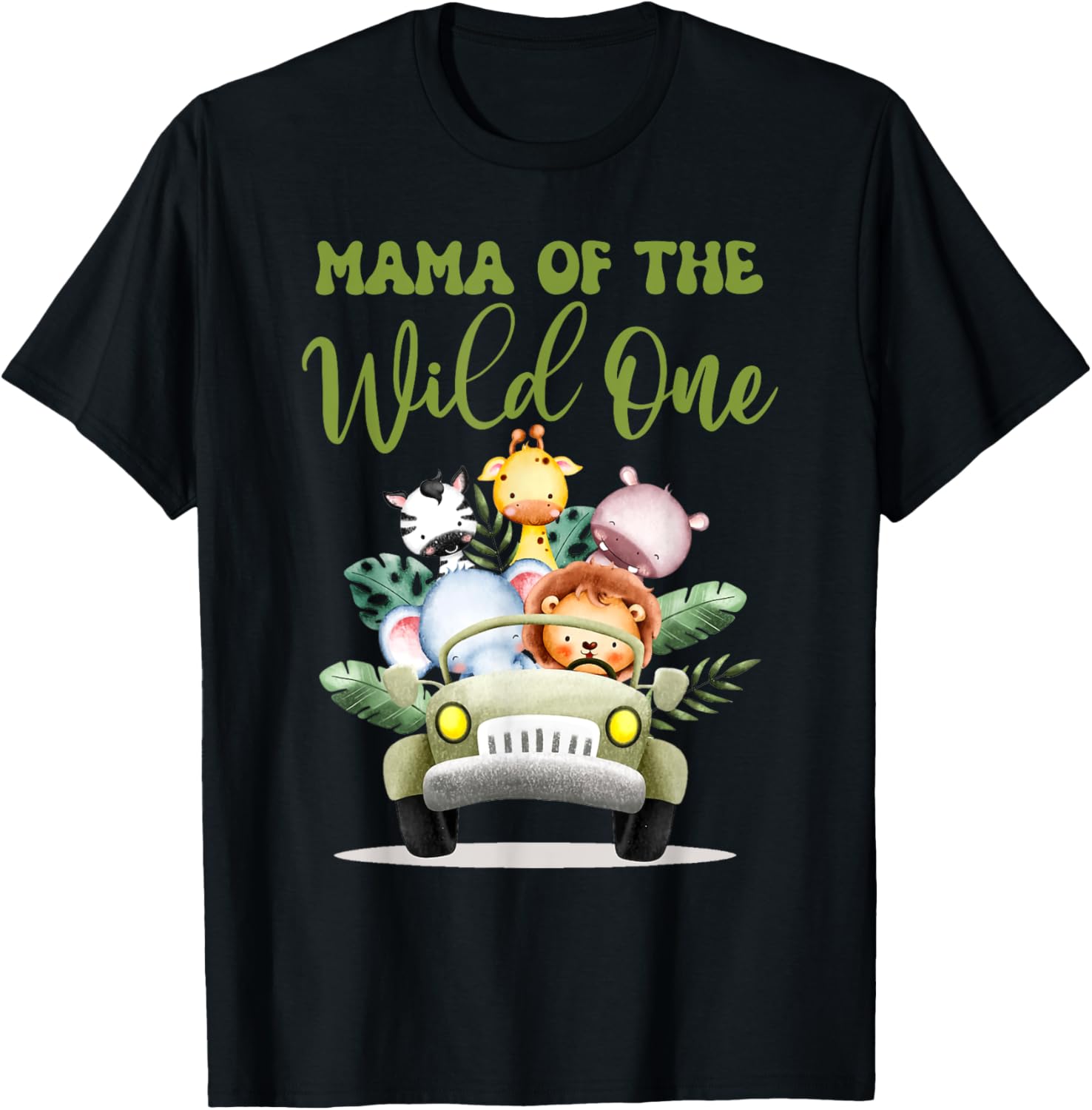 Mama Of The Wild One 1st Birthday Safari Family Matching T-Shirt - T-Shirt | Black