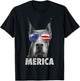 Doberman 4th of July Merica Men American Flag Sunglasses T-Shirt - T-Shirt | Black